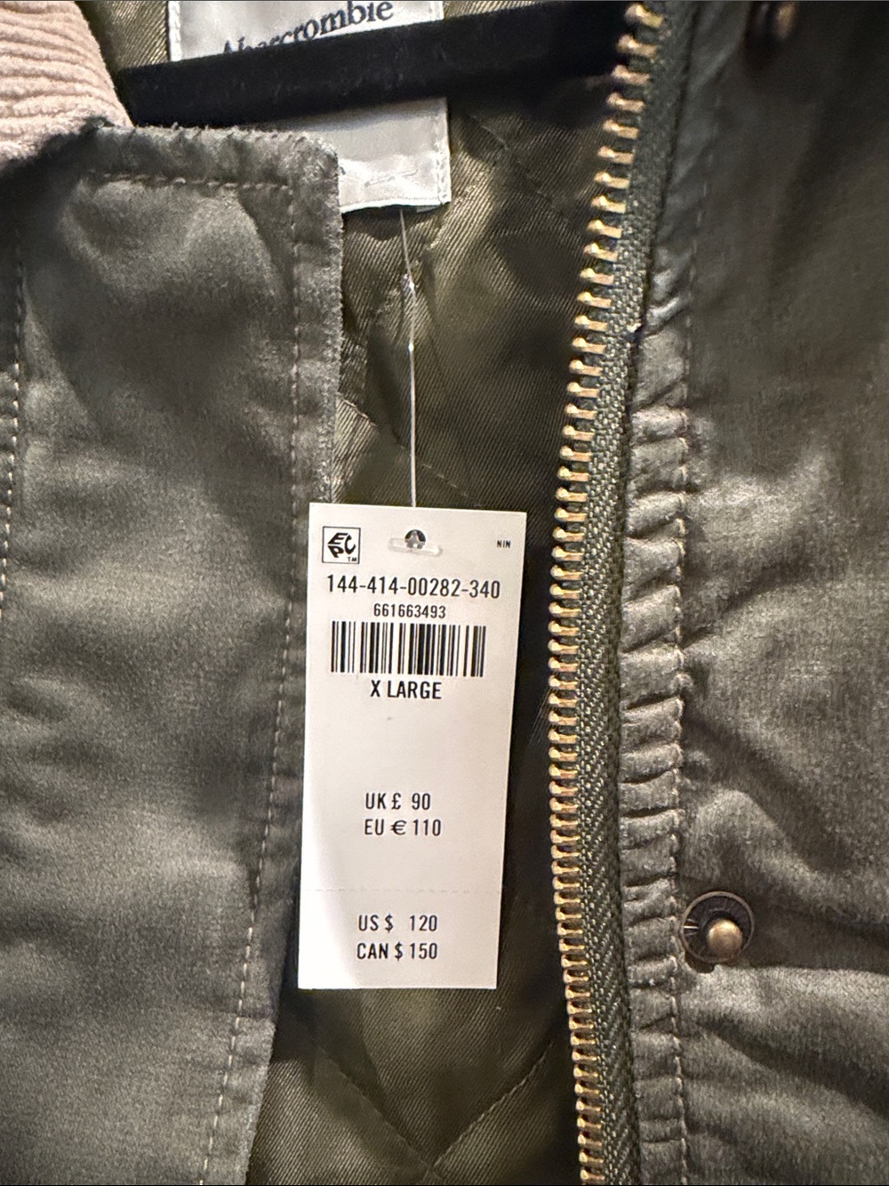 NWT! Abercrombie Short Waxed Chore Jacket — XL - Picture 2 of 8